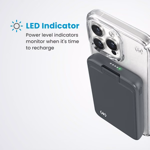 Speck StandyBank + ClickLock 5 000 mAh magnētiskais ārējais akumulators ar statīvu, līdz 15 W bezvadu uzlāde, saderīgs ar MagSafe, melns