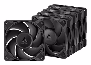 ARCTIC P12 PRO PWM PST High-Performance Fans x5, 4-pin, 120mm, melns