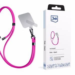 3mk EasyClip tālruņa aukliņa, rozā (melnas krāsas furnitūra)