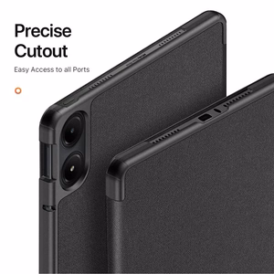Dux Ducis Domo apvalks ar vāciņu un viedo miegu Xiaomi Redmi Pad Pro (4G/5G)/Poco Pad 12.1 - melns