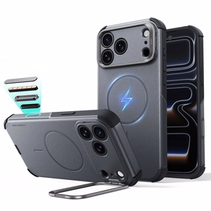 ESR Cyber Tough Kickstand MagSafe maciņš, paredzēts iPhone 18 Pro / 17 Pro, pelēks