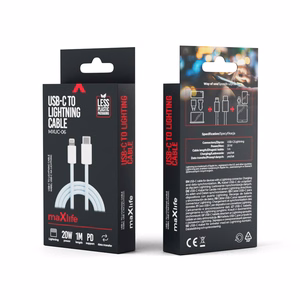 Maxlife MXUC-06 kabel USB-C - USB-C 1,0 m 20W zilais neilons