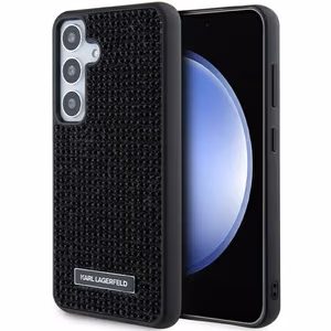 Karl Lagerfeld Rhinestone Metāla Logotips viedtālruņa apvalks Samsung Galaxy S24+ - melns