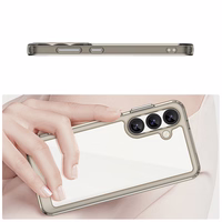 Kosmosa apvalks ar gēla rāmi Samsung Galaxy S25 - caurspīdīgs melns