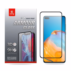 Crong 3D Armor Glass 9H rūdīta stikla ekrāna aizsargs Huawei P40, ar uzstādīšanas rāmi