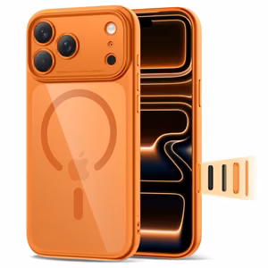 Чехол Tech-Protect Magpeak MagSafe CC для iPhone 17 Pro (прозрачный оранжевый)