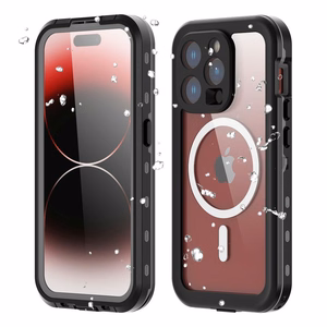 Viedtālruņa ūdensizturīgs apvalks SHELLBOX DOT IPHONE 15 PRO - melns (m)