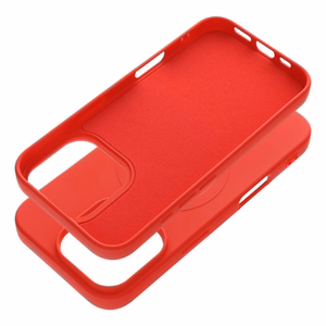 Case for iPhone 16 PRO Silicone Mag Cover compatible with MagSafe (big hole) red