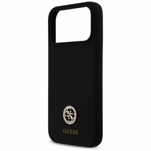 Guess Silicone Logo Strass 4G MagSafe Case for iPhone 17 Pro Max - Black