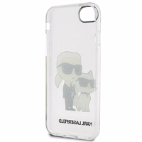 Karl Lagerfeld KLHCI8HNKCTGT iPhone 7/8/ SE 2020 / SE 2022 caurspīdīgs cietais apvalks Gliter Karl&Choupette