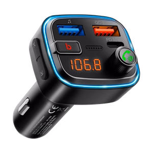 Automašīnas FM raidītājs ar Bluetooth, 2 USB portiem un USB-C