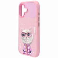 Nimmy Cool&Cute 2.0 Kaķa apvalks viedtālrunim iPhone 17 - rozā