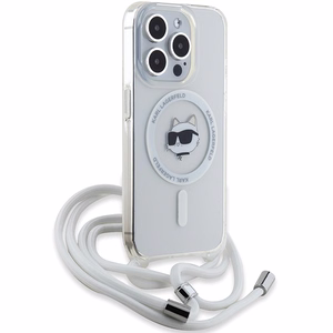 Karl Lagerfeld IML Choupette Head & Cord Magnētiskais viedtālruņa apvalks iPhone 14 Pro Max - caurspīdīgs