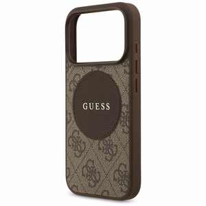 Guess 4G Circle Classic Logo Magnētiskais viedtālruņa apvalks iPhone 17 Pro - brūna