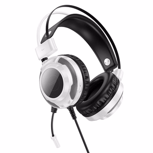 HOCO vadu austiņas USB A + Jack 3,5 mm ar mikrofonu spēlēm W110 2 m baltas