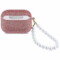 Guess Glitter Pearl Siksniņa Maciņš for AirPods Pro 3 - rozā