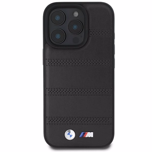 BMW M perforētā un sašūtā līnija Magnētiskais apvalks iPhone 16 Pro - melns