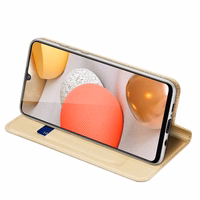 DUX DUCIS Skin Pro grāmatas tipa viedtālruņa apvalks Samsung Galaxy A42 5G - zeltains