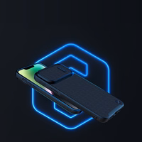 Nillkin Textured S viedtālruņa apvalks iPhone 14, bruņots vāciņš ar kameras vāciņu, melns