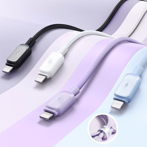Joyroom Multi-Color Series A14 Lightning / USB-A 2.4A 2 m kabelis - melns
