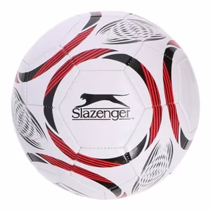 Slazenger 32-panel training football, size 5, white and red