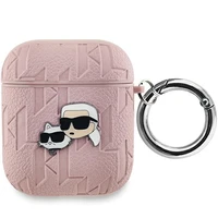 Karl Lagerfeld Monogram Karl & Choupette AirPods 1/2 apvalks - rozā