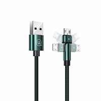 USAMS Kabelis pīts rotējošs U60 2A microUSB zaļš 1m SJ478USB02 (US-SJ478)