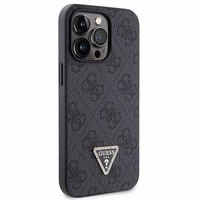 Guess GUHCP13LP4TDSCPK apvalks iPhone 13 Pro / 13 - melns krustenisks 4G metāla logotips