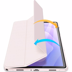 Korpuss Dux Ducis Toby Samsung X210/X215/X216 Tab A9 Plus 11.0/X230/X235/X236 Tab A11 Plus 11.0 rozā krāsā