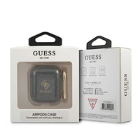 Guess GUA2UCG4GK AirPods apvalks melns/melns Spīdumu kolekcija