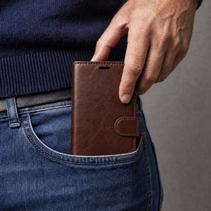 Smart Luxe ādas maciņš Samsung Galaxy S25 brūns