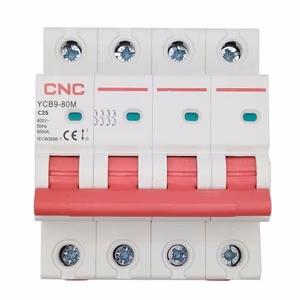 CNC YCB9-80M miniatūrais automātslēdzis, 4P, C25, 6 kA
