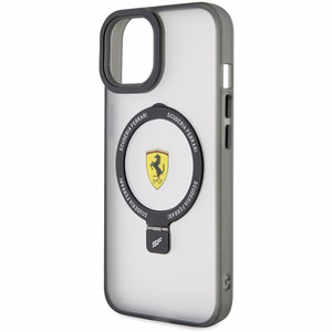 Ferrari FEHMP15SUSCAH iPhone 15 6.1" caurspīdīgs cietais apvalks ar gredzena statīvu 2023 kolekcija Magnētiskais