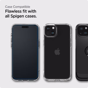 Spigen ALM Glass FC rūdītais stikls iPhone 15 - melns 2 gab.