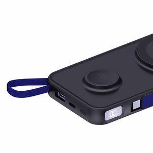 3mk PastelUp 10000mAh 22.5W USB 1A1C Bezvadu Portatīvais lādētājs (m) - melns