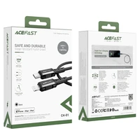 Acefast C4-01 Lightning - USB-C PD kabelis 30W 3A 480Mb/s 1.8m - melns