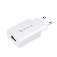 FORCELL F-ENERGY TFK-TC-1099 ceļojumu lādētājs USB A + kabelis USB A uz Type C QC3.0 2,4A 18W balts