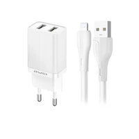 Lādētājs Awei C15L-EU 10W 2xUSB-A + USB-A uz Lightning kabelis 1.0m balts