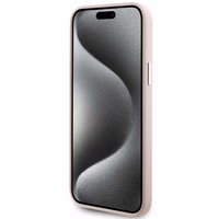 Karl Lagerfeld silikona Choupette Metal Pin viedtālruņa apvalks iPhone 15 Plus / 14 Plus - rozā