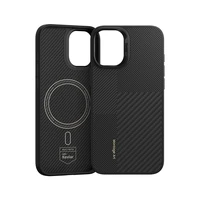 Benks Montage magnētiskais Armor Pro Kevlar viedtālruņa apvalks ar metāla rāmi 600D+1500D Iphone 16 melns