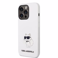 Karl Lagerfeld Silicone Choupette viedtālruņa apvalks iPhone 14 Pro Max - balts