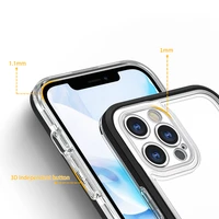  Skaidrs 3in1 vāciņš iPhone 12 Pro ar melno rāmi želejas pārklājums