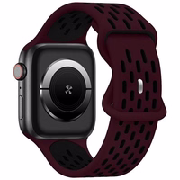 Beline Siksniņa Apple Watch New Sport Silicone 38/40/41mm bordo/melns