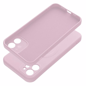 Чехол для iPhone 12 силиконовый Mag Cover совместимый с MagSafe розовый