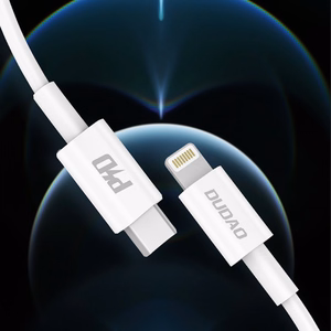 USB Kabelis Dudao L6X balts Type-C / Lightning 100cm (līdz 20W)