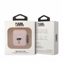 Karl Lagerfeld KLA2RUNIKP AirPods 1/2 vāciņš silikons rozā Karl Head 3D