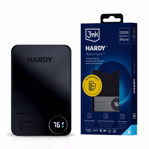 3mk HARDY MagSynergy Ni+ 5 000mAh 22.5W Portatīvais lādētājs ar USB 1C1L - melns