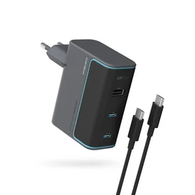 Cuktech CUKAD1003EUG GaN 100W sienas lādētājs 2 x USB-C 1 x USB-A ar USB-C kabeli - pelēks