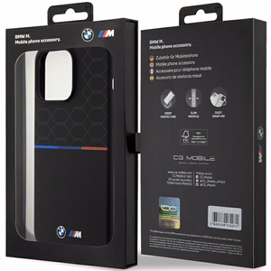 BMW M Silikona rakstains Magnētiskais viedtālruņa apvalks iPhone 15 Pro Max - melns