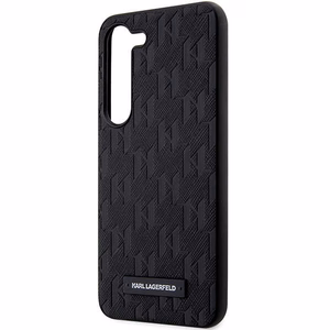 Karl Lagerfeld Saffiano Mono Metāla Logo viedtālruņa apvalks Samsung Galaxy S24 - melns
